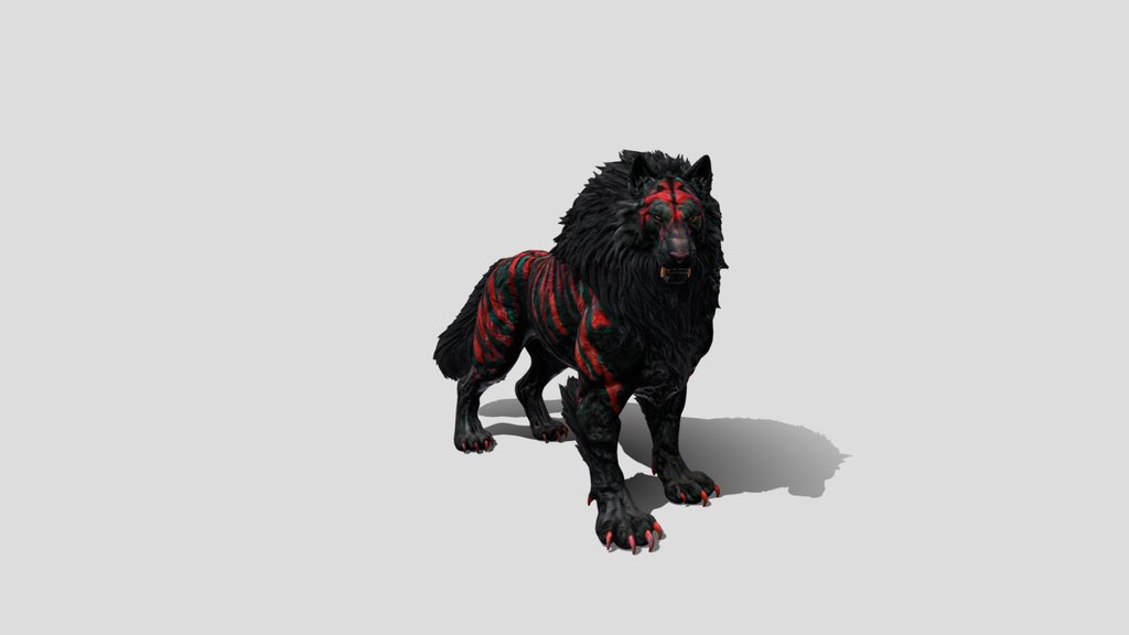 Crimson Striped Titan 3D Model Free