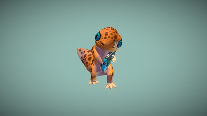 Gecko with a Gun 3D Model