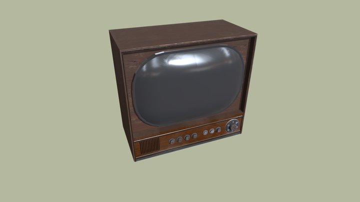 Realistic Vintage TV 3D Model