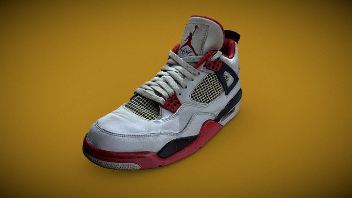 Nike Air Jordan 4 Fire Red 3D Model