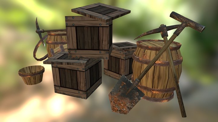 Random Mine Props 3D Model