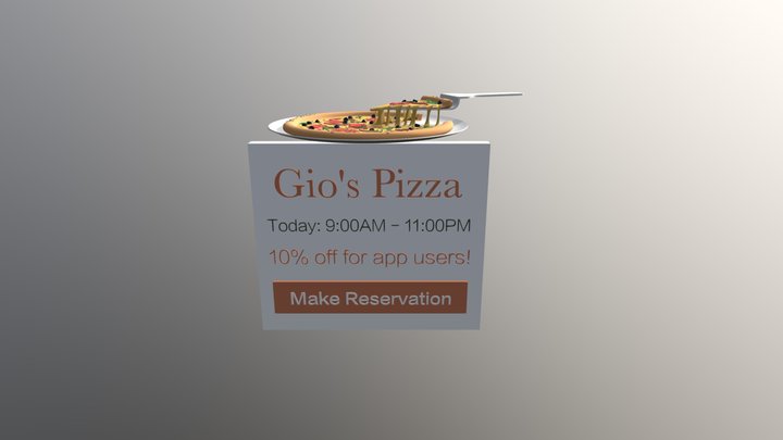 Pizza-sign 3D Model