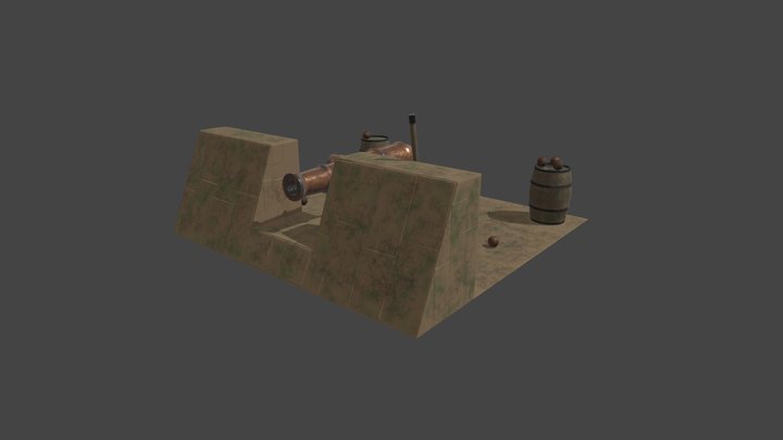 Cannon Environment Textured 3D Model