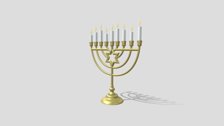 The menorah for Hanukkah 3D Model