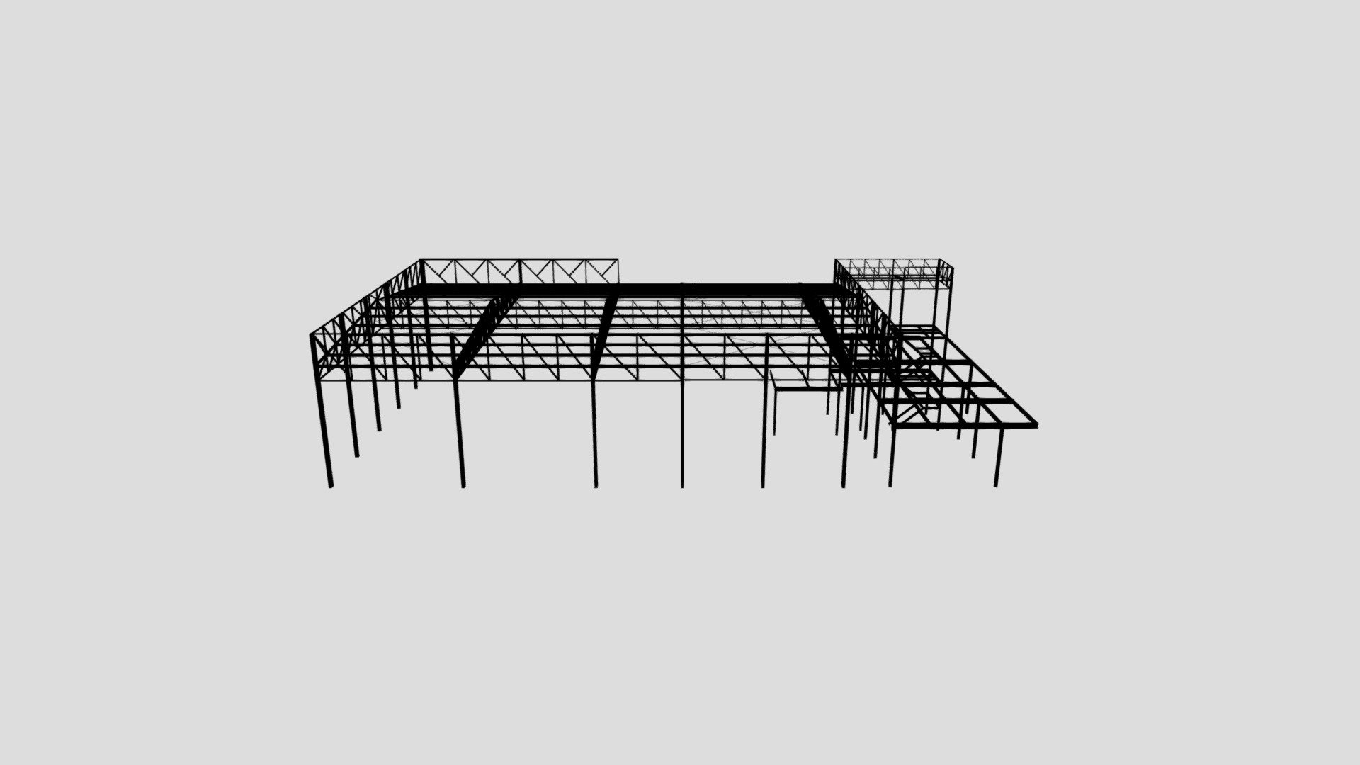 GINASIO E MEZANINO - Vista 3D