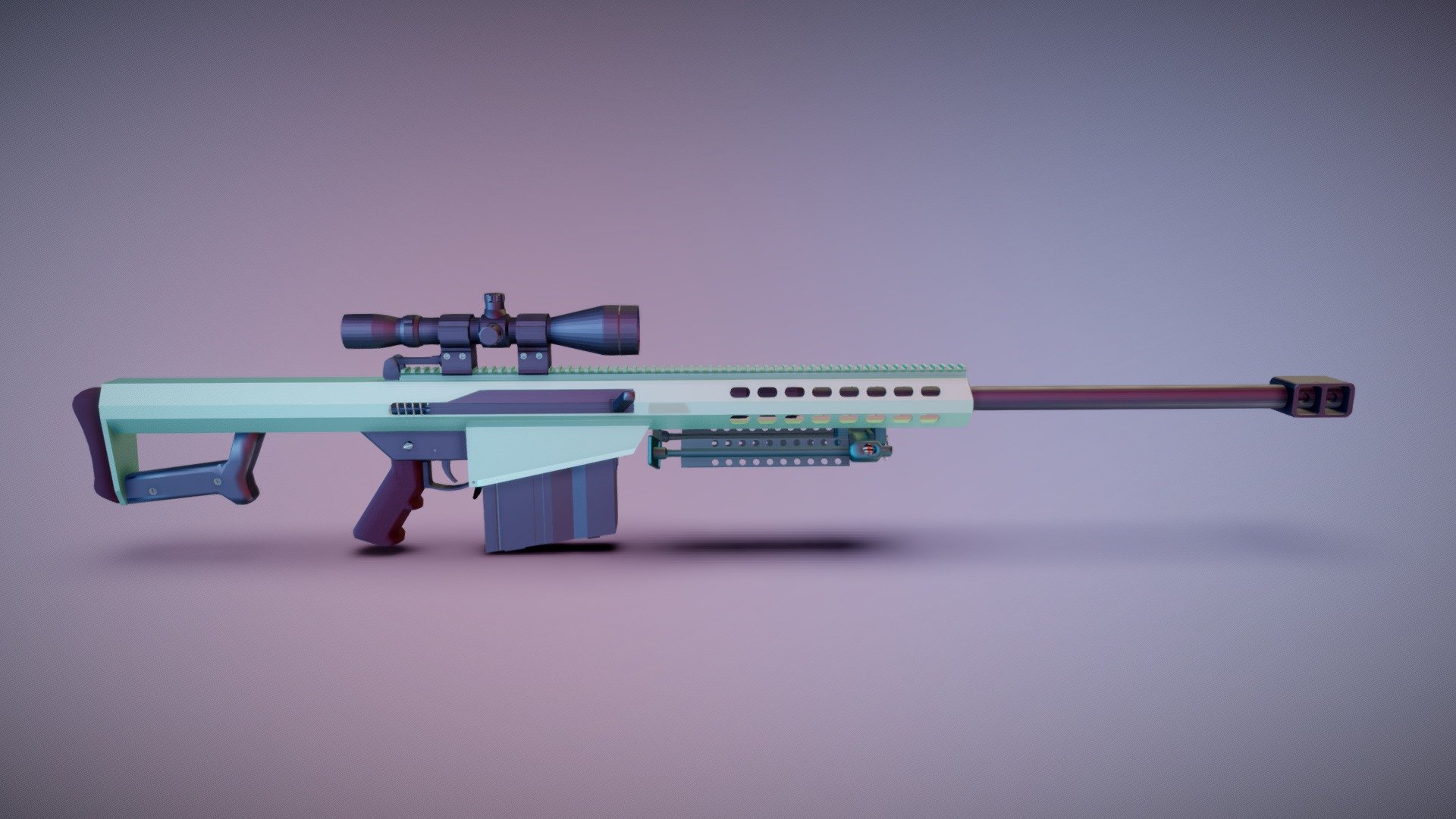 Barrett M82 50 Cal Sniper Rifle Download Free 3d Model By Farsit