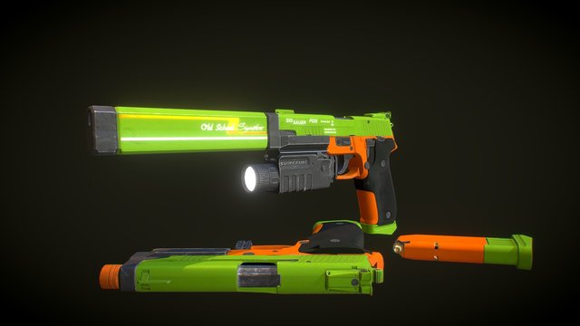 P226 Sig Sauer Custom Old School 3D Model