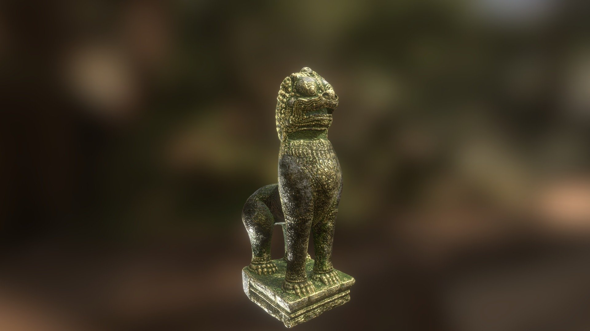 Gold Lion guardians statue - 3D model by rin.t.ratha (@rinthyratha ...