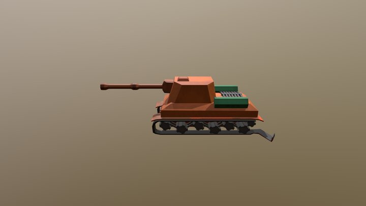 Tanque de Guerra (Destroços) 3D Model