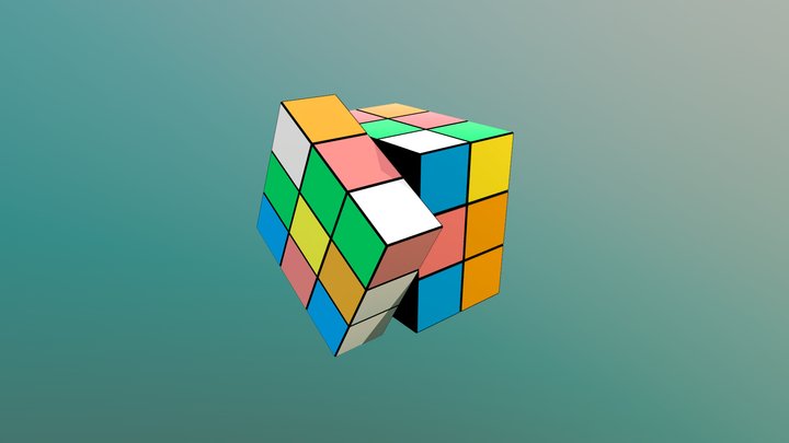 Rubik Cube animated 3D Model