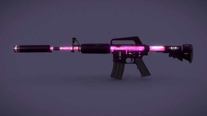 M4A1 Silenced ○✿○ Chia ○✿○ (Side Pose) 3D Model