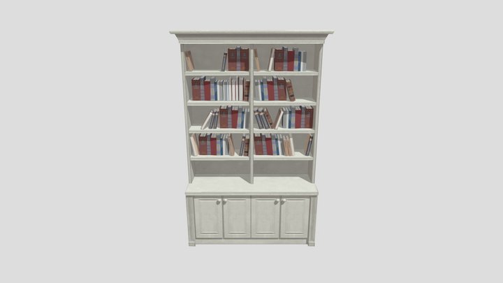 Bookshelf with book 3D Model