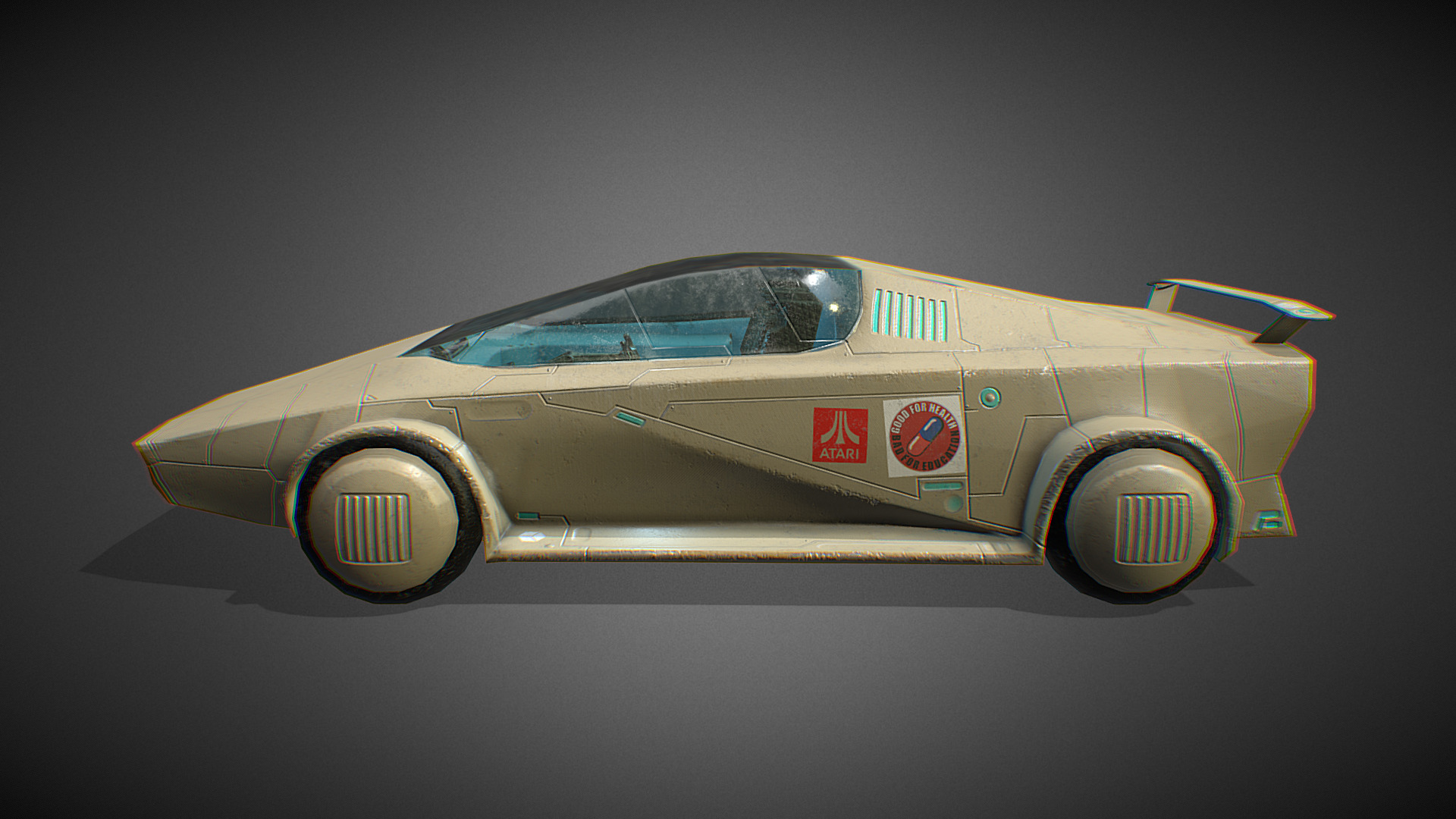 3D model Cyberpunk Sportcar – with Interiors - This is a 3D model of the Cyberpunk Sportcar - with Interiors. The 3D model is about a model of a space shuttle.