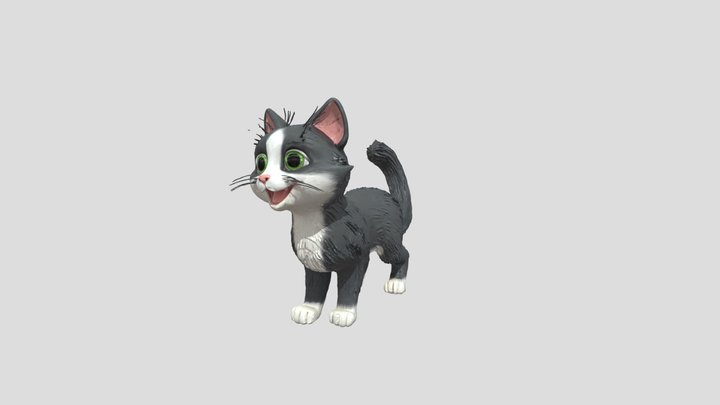 Cartoon cat – Gratis 3D-model STL