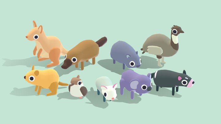 Quirky Series - Island Animals Vol 1 3D Model
