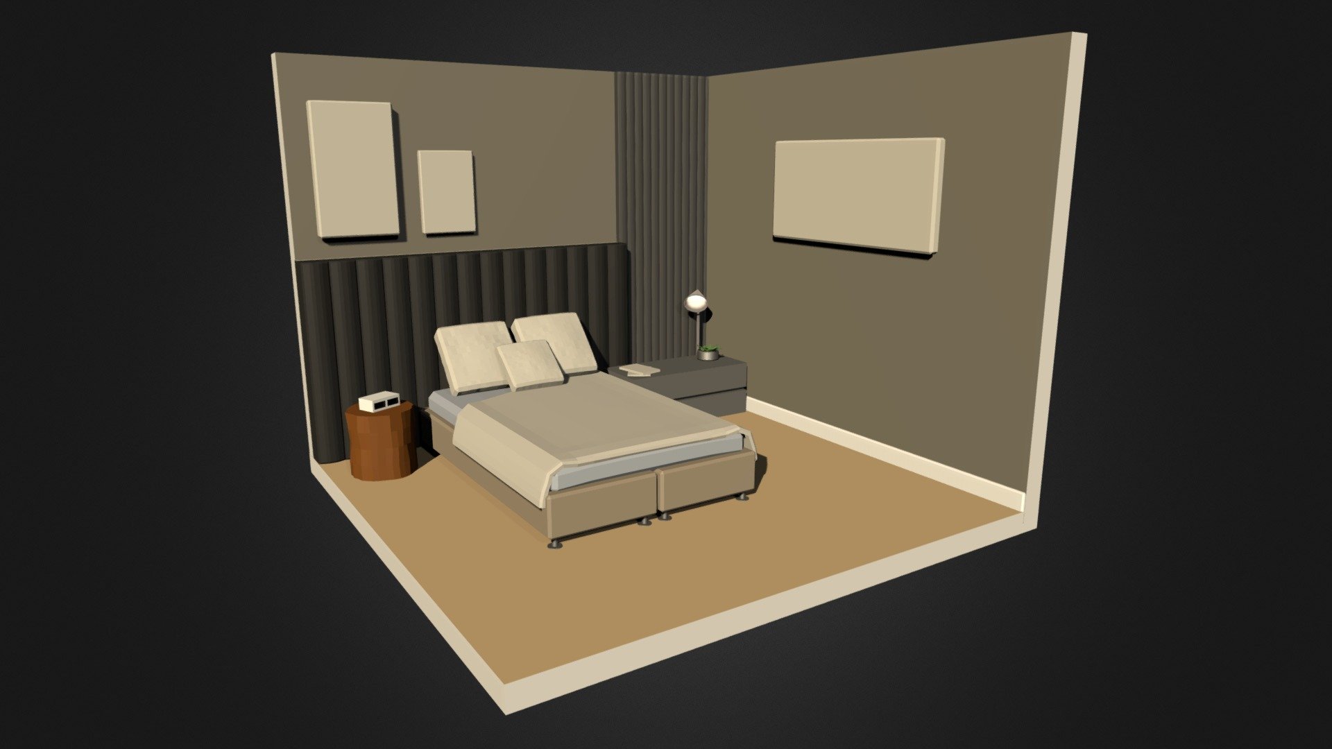 Modern Bedroom Download Free 3d Model By Czarnyxhd [67194a7] Sketchfab