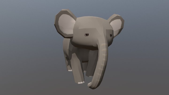 Elephant - Walking cycle 3D Model