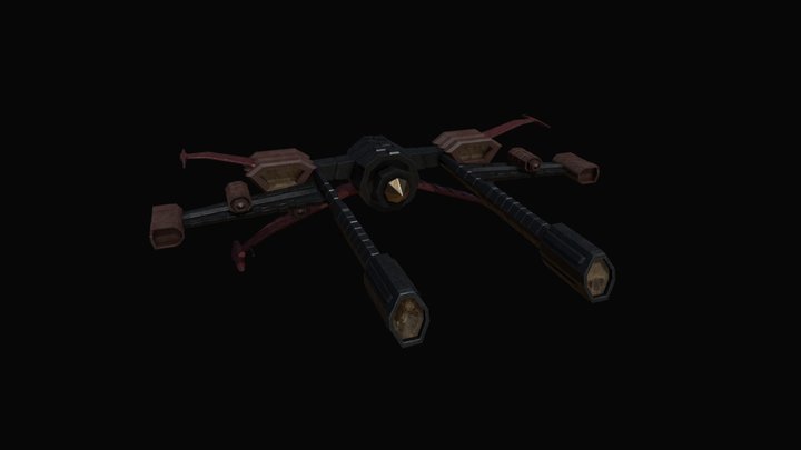 Light military spaceship (Like Rifter EVE) 3D Model