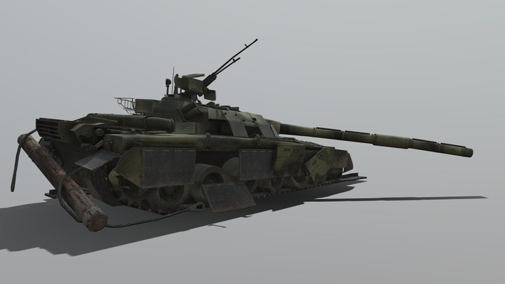 T-80 damaged 3D Model