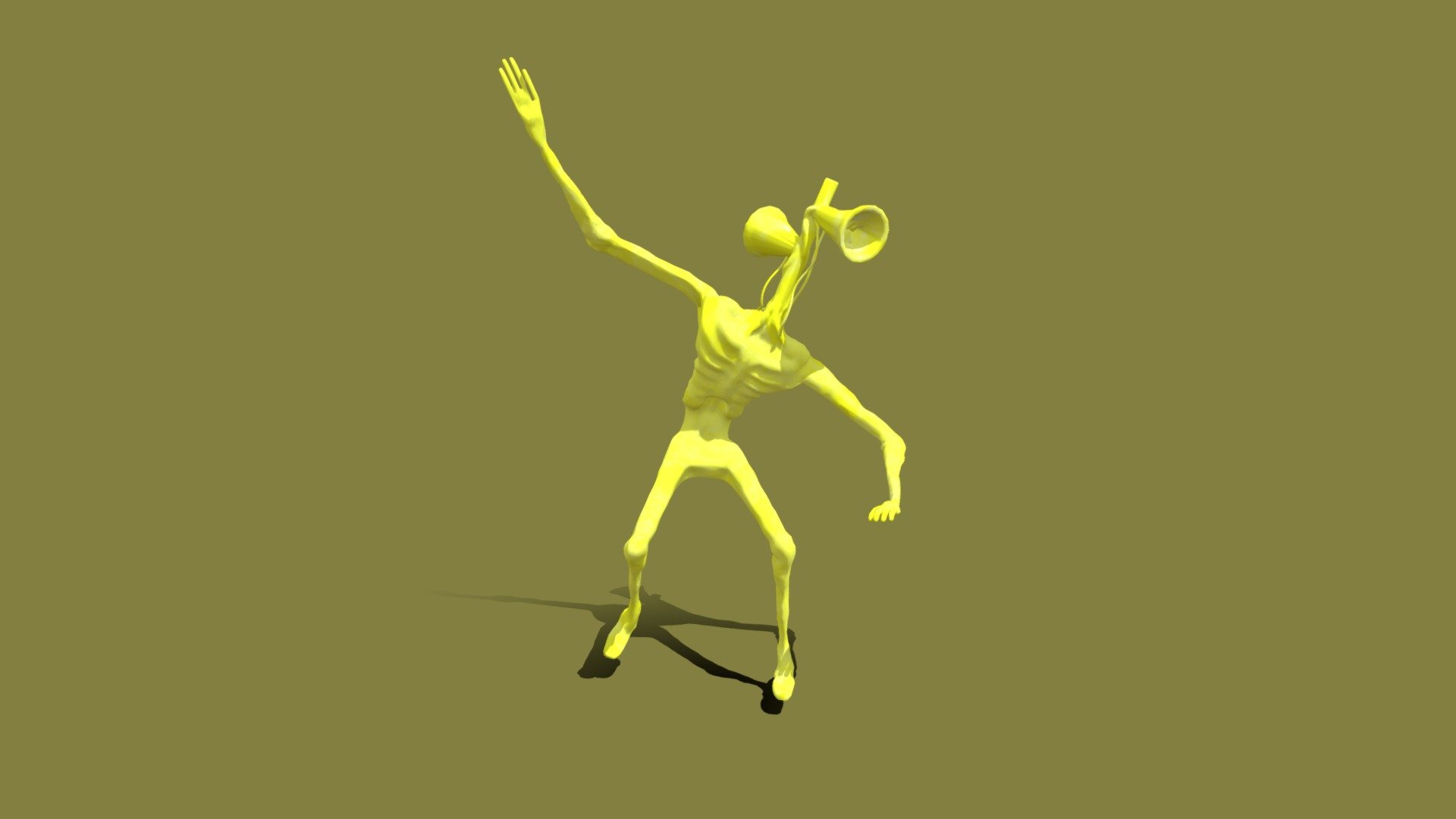 Yellow Siren Head Zombie Punching