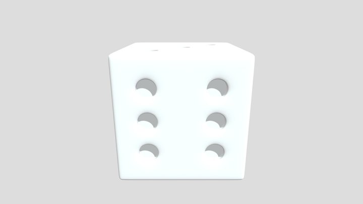 6-Sided Die (Standard Smooth Mesh Style) 3D Model