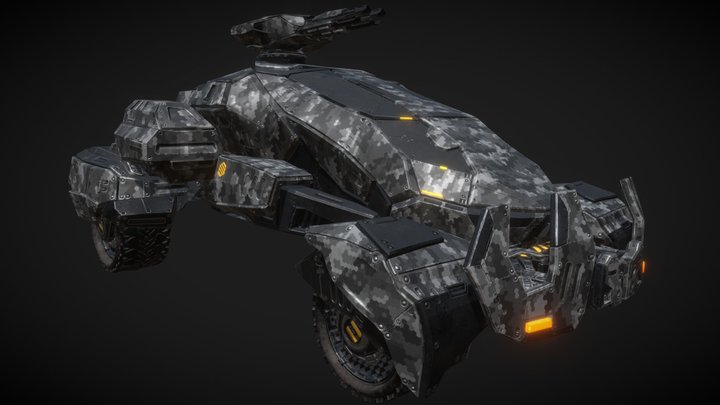 Cyberpunk Vehicle 3D Model