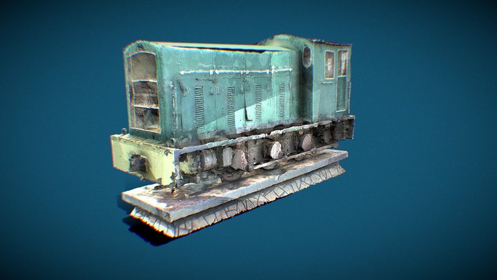 Kenadsa Old Mine Train Truck 3D Model