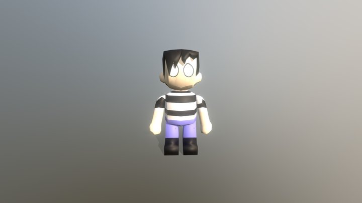 Animated Lowpoly Character 3D Model