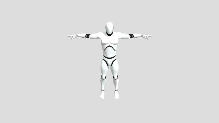 Maniquen pushing low heavy object 3D Model