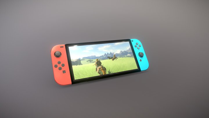 Nintendo Switch with Zelda 3D Model