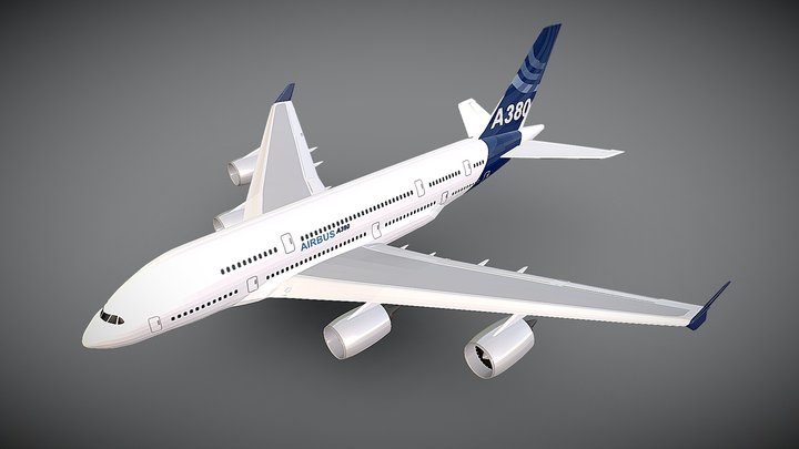 Airbus A380 aircraft 3D Model