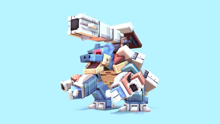 Mecha - Mega Blastoise 3D Model