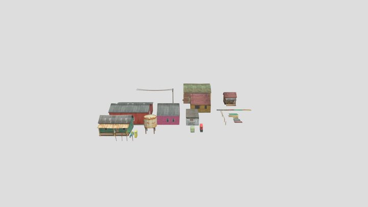 Huts 3D Model