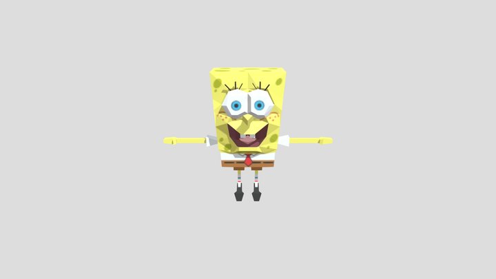 Bob Esponja low poly modelo 3d 3D Model