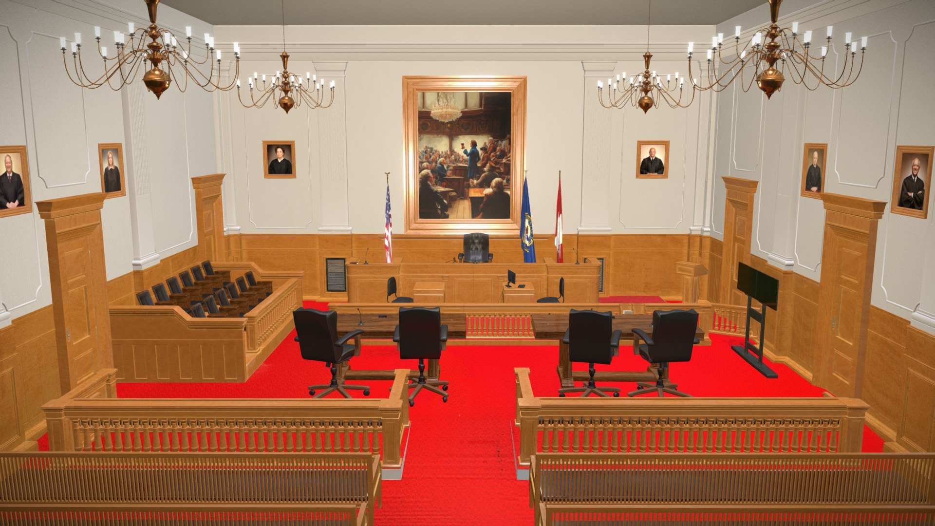 Realistic Courtroom - Buy Royalty Free 3D model by DoggoCreative ...