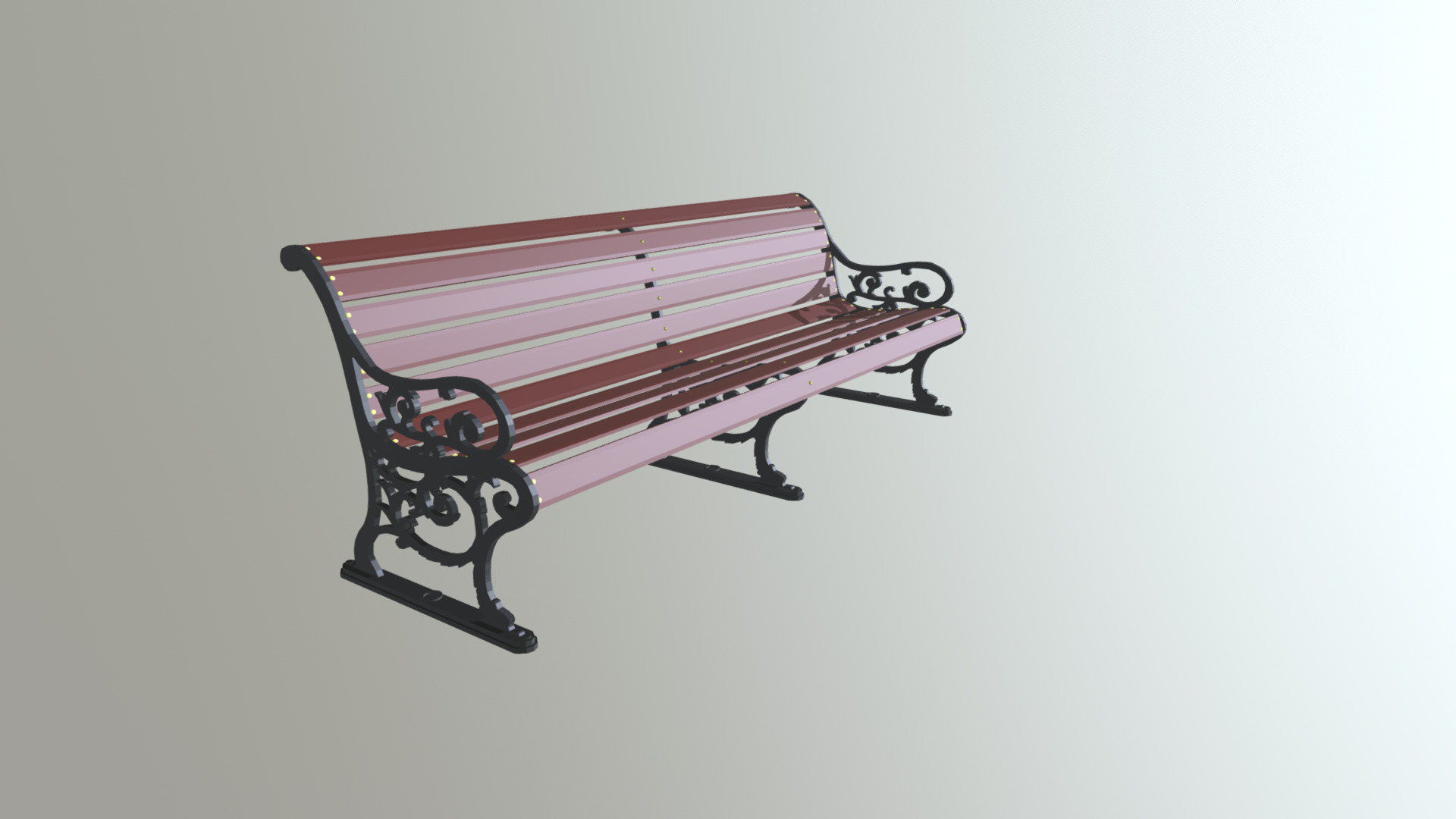 3D model Titanic Bench - This is a 3D model of the Titanic Bench. The 3D model is about a red and black table.