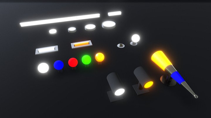 3D Light Pack - Tube/Circle/Night/LED & More 3D Model