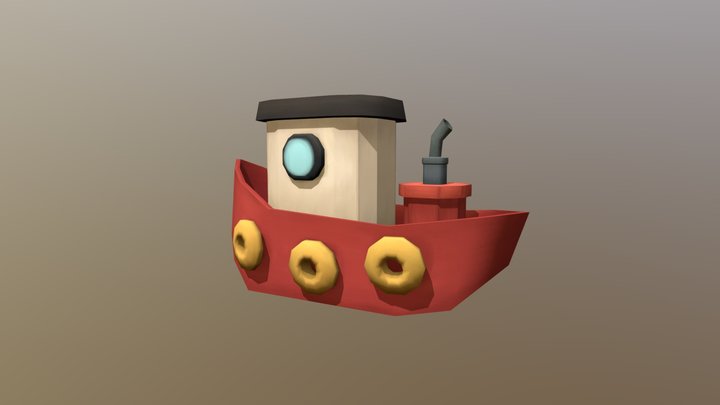 Low Poly Boat 3D Model