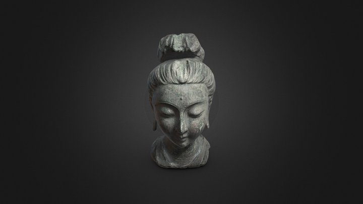 Ancient Buddha statue head 3D Model