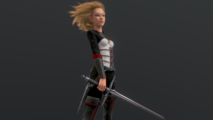 Female fantasy character 3D Model