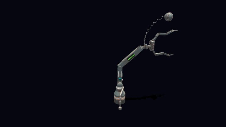 3D model of scifi robot arm-light and monitor 3D Model