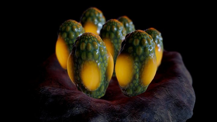 Alien Eggs 3D Model