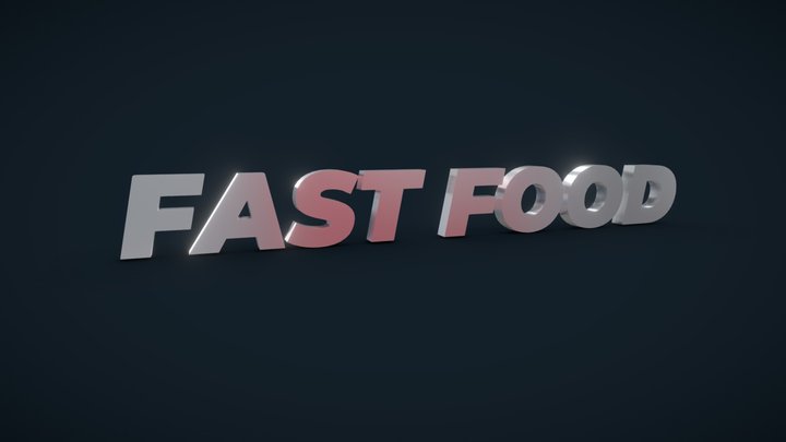 FAST FOOD 3D TEXT 3D Model