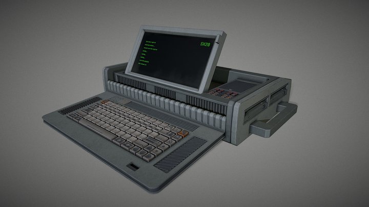 Portable Retro 80's Computer 3D Model