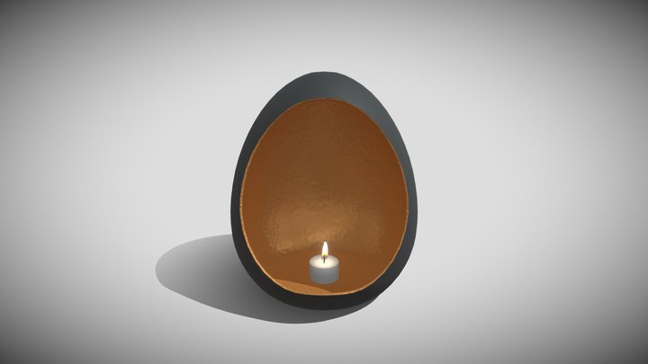 Reflection Egg Candle Holder 3D Model