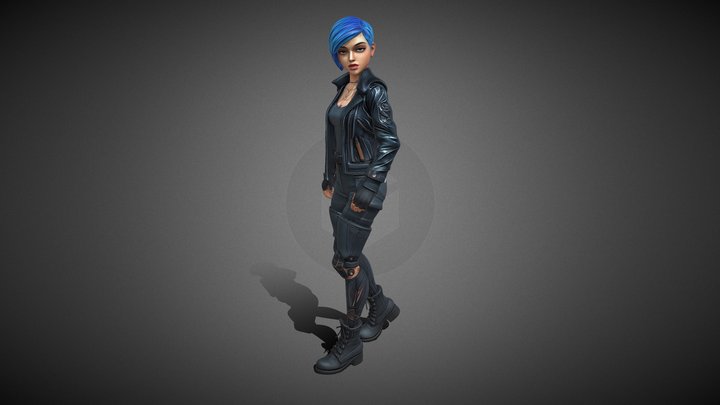 cyberpunk drifter NPC, female, – Modello 3D gratuito STL