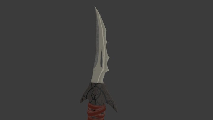 bone knife hand painted 3D Model