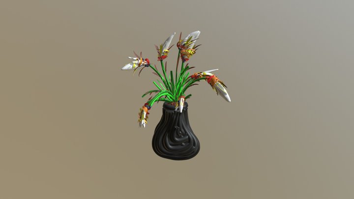 Flower and Vase 3D Model