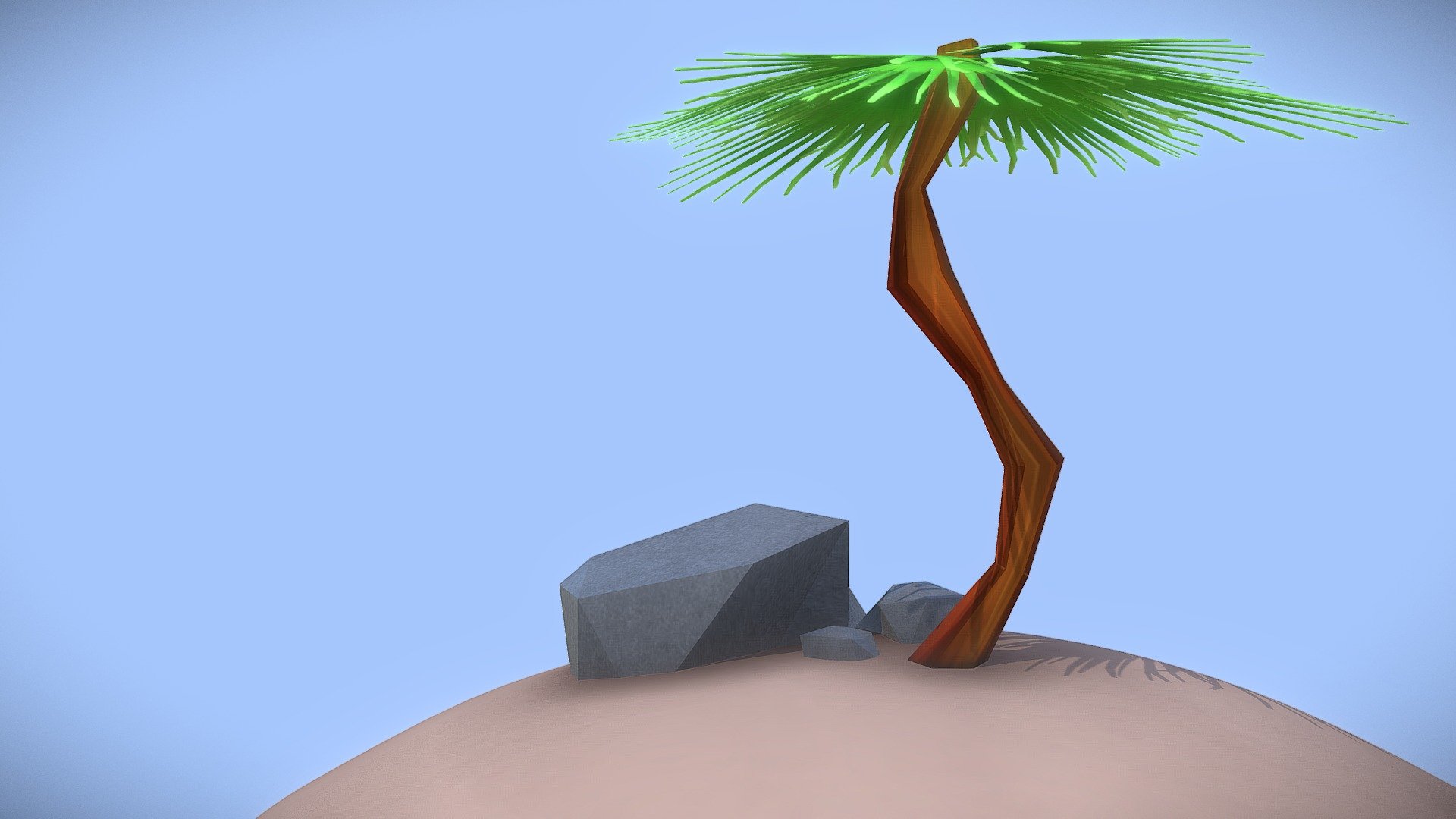 Low Poly Game Model - 'Tropical Tree'