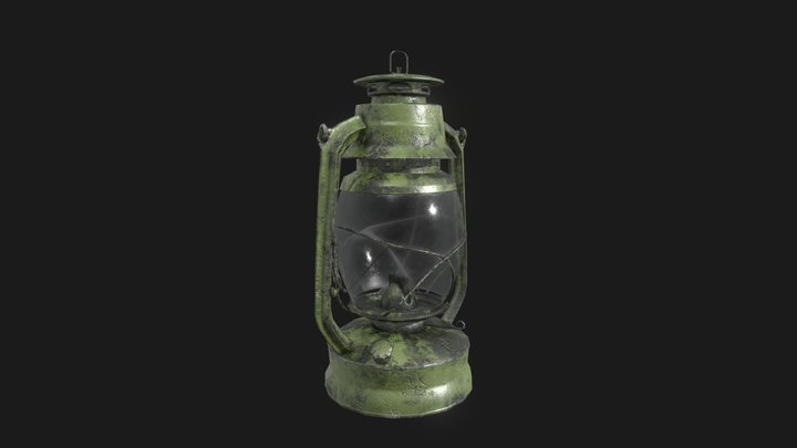 Old rusted Lantern 02-2 3D Model